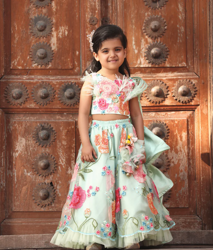Kids Wear Crop Top Skirt